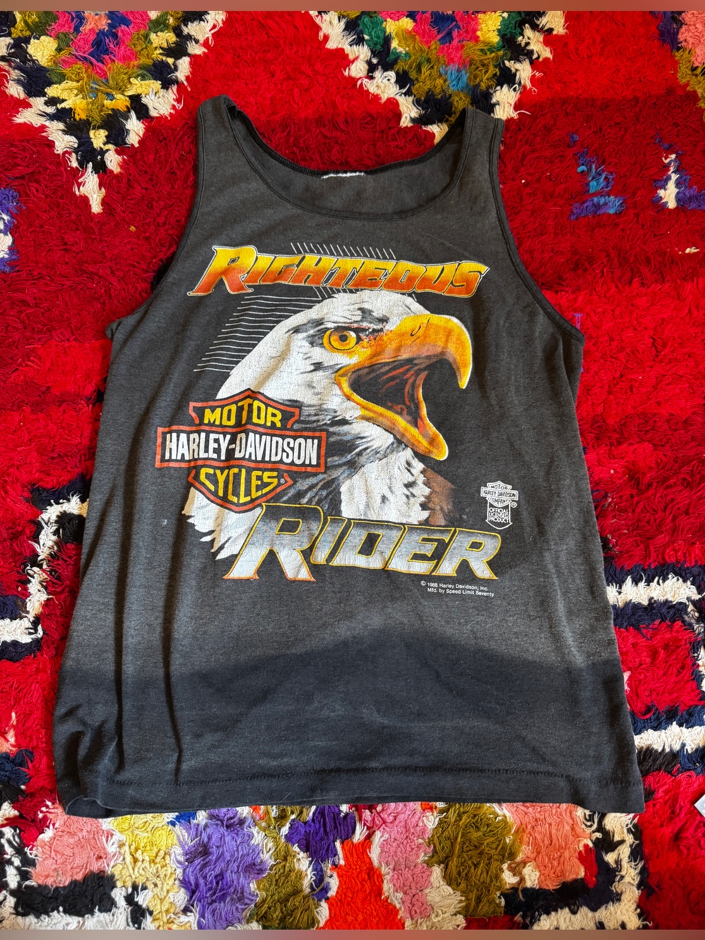 80s Vintage Harley Davidson Eagle Tank Size Large - Picture 4 of 8